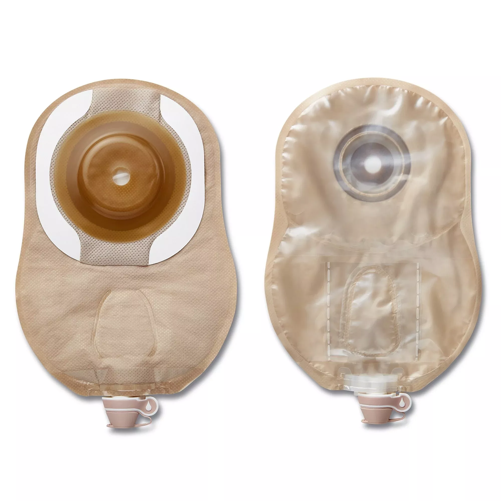 CeraPlus™ One-Piece Convex Beige Urostomy Pouch, Pre-cut to Fit 25 mm Stomas