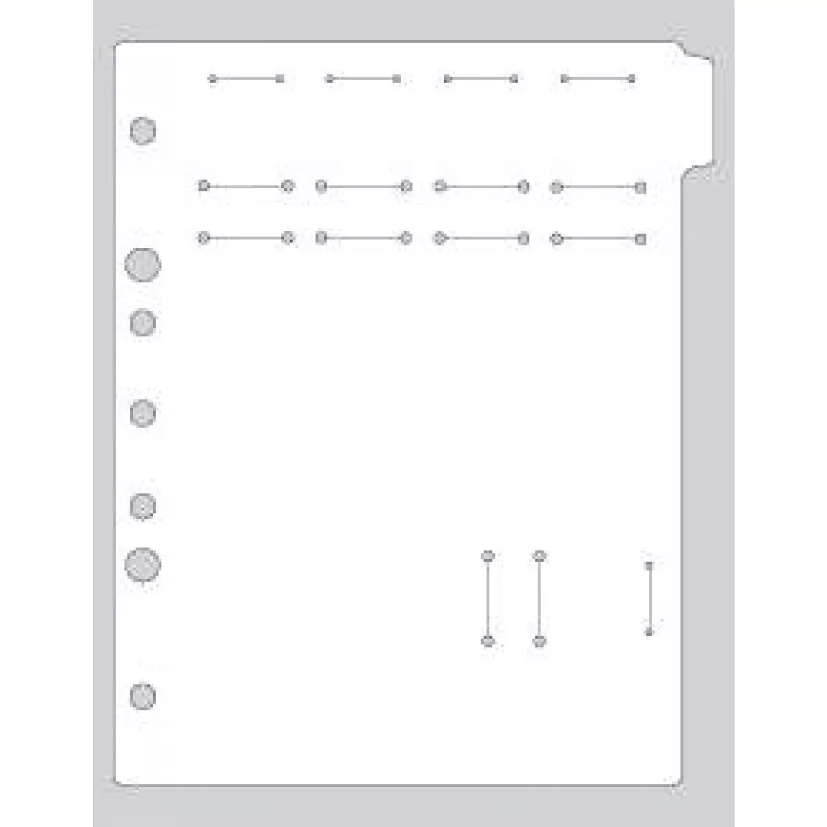 Chart Divider Side Tab Position #1 1/9 Cut Blank White Poly 8-1/2"X11" - 1 Per Each