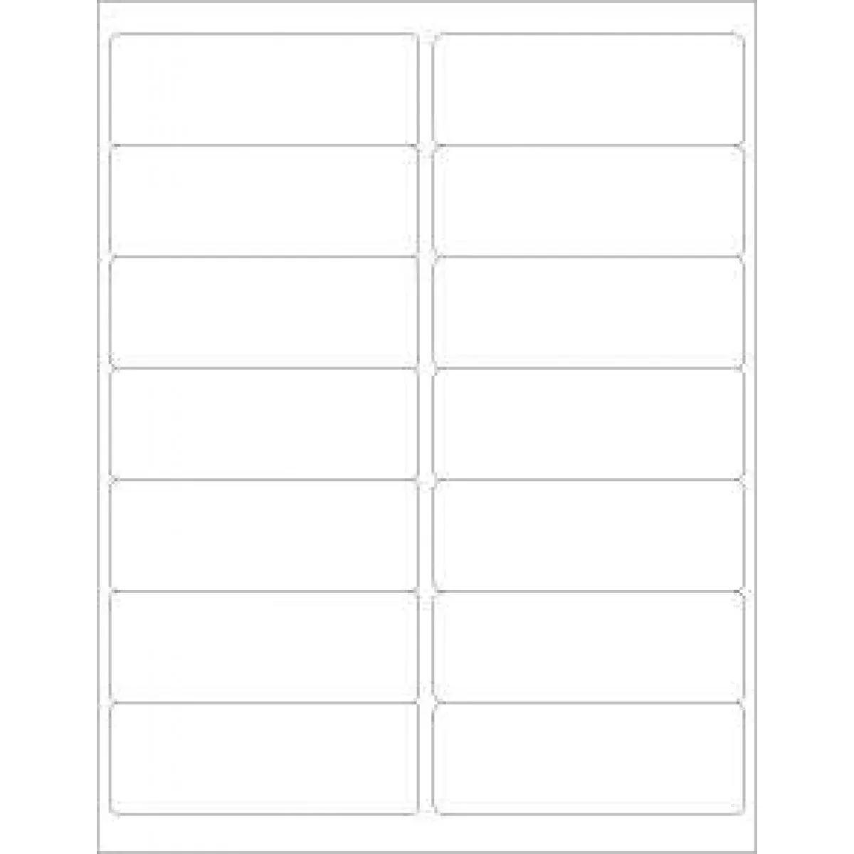 Chart Labels Laser Portrait 4X1 4/9 White - 14 Per Sheet, 100 Sheets Per Pack
