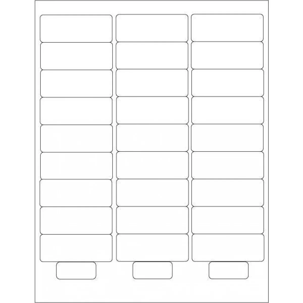 Chart Labels Laser Portrait, Multiple Size Labels X White - 30 Lbls Per Sheet, 4 Pks Of 250 Sheets Per Case