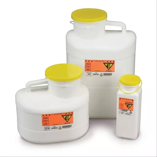 Chemo Sharps Container 1.7qt • 3.5"W x 3.5"D x 10"H ,20 / pk