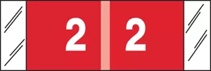 Col-R-Tab Compatible 11850 Color Code Label Numeric "2" 1 1/2" X 1" Red Mylar Permanent 500 Per Roll