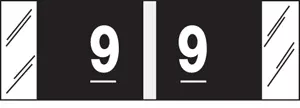 Col-R-Tab Compatible 11850 Color Code Label Numeric "9" 1 1/2X1 Black Mylar Permanent 500 Per Roll