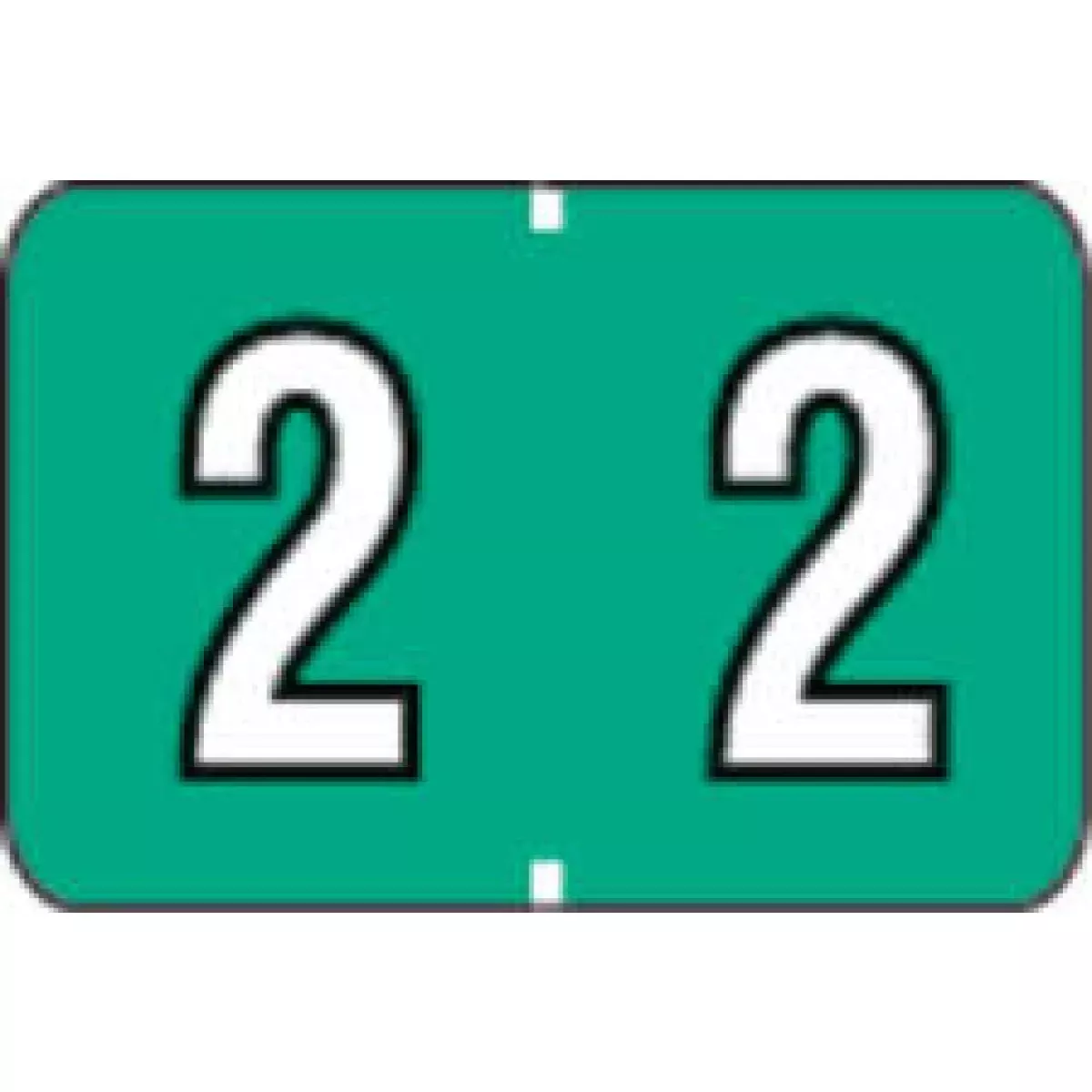 Colwell Compatible Jewel Tone Color Code Label Numeric "2" 1 1/2X1 Green Permanent 500 Per Roll