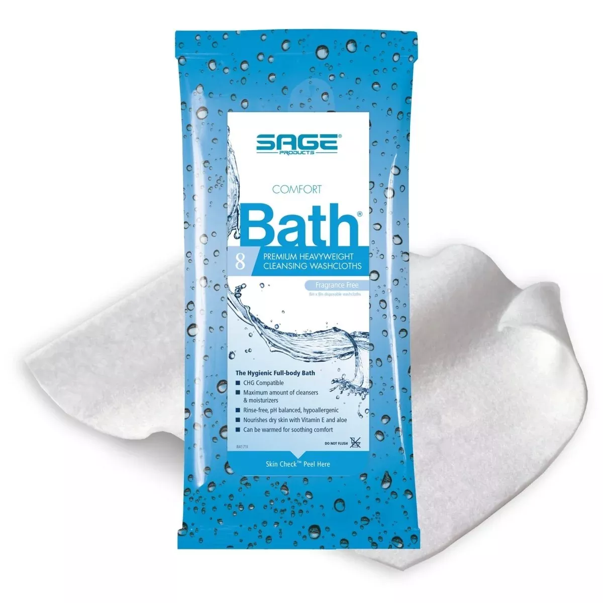 Comfort Bath Unscented Cleansing Washcloths
