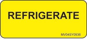 Communication Label (Paper, Permanent) Refrigerate 2 1/4" X 1 Yellow - 420 Per Roll