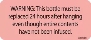 Communication Label (Paper, Permanent) Warning: This Bottle 2 1/4" X 1 Fluorescent Red - 420 Per Roll