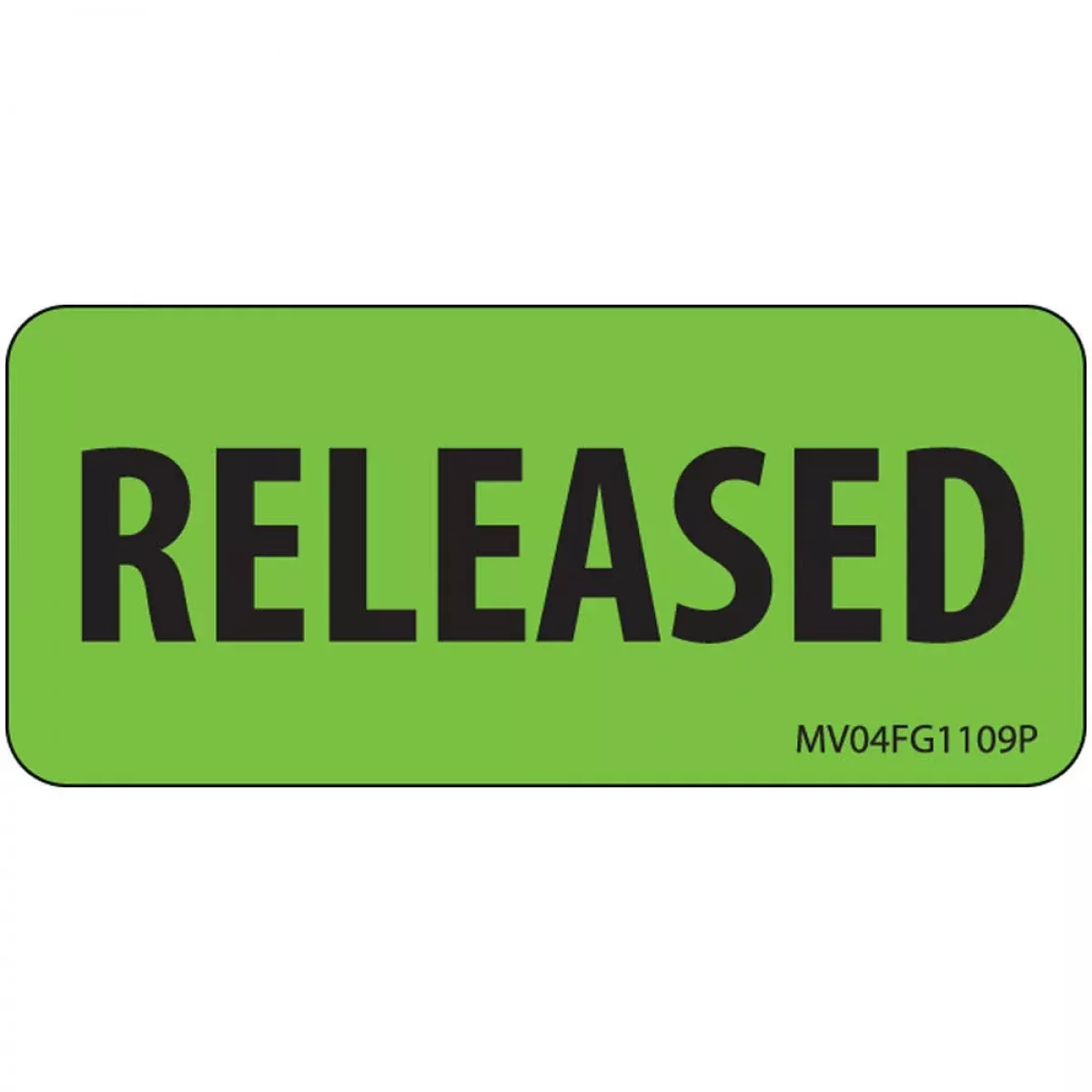 Communication Label (Paper, Removable) Released 2 1/4" X 1 Fluorescent Green - 420 Per Roll
