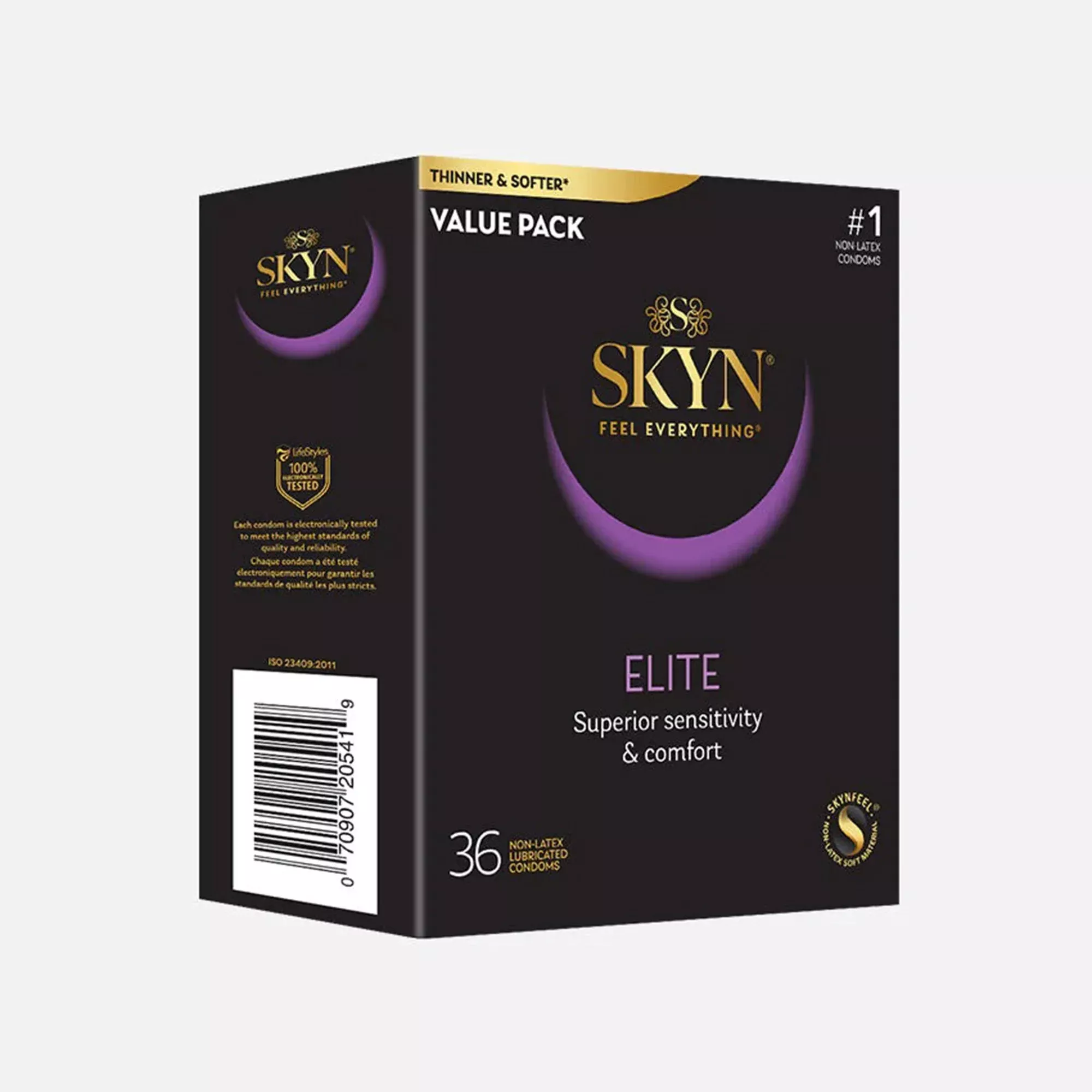 Condom SKYN Elite Lubricated One Size Fits Most 36 Per Box