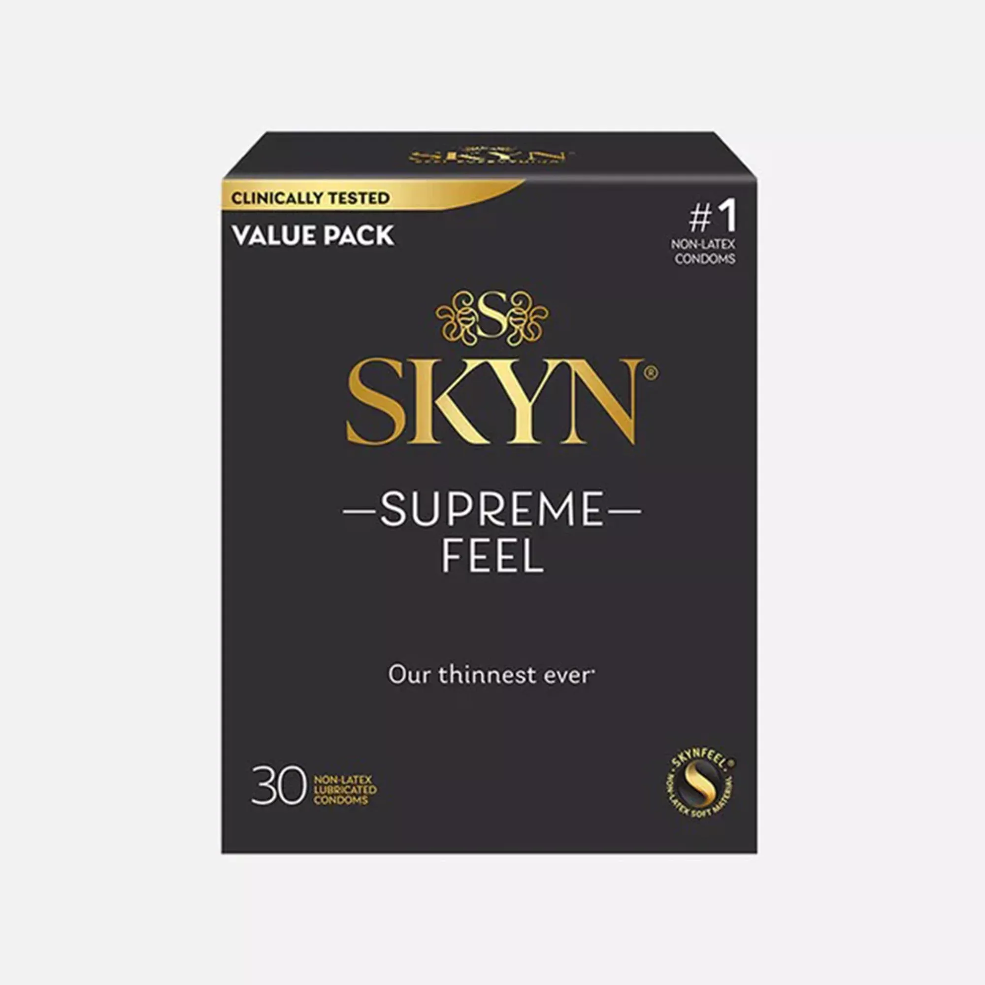 Condom SKYN Supreme Lubricated One Size Fits Most 30 Per Box