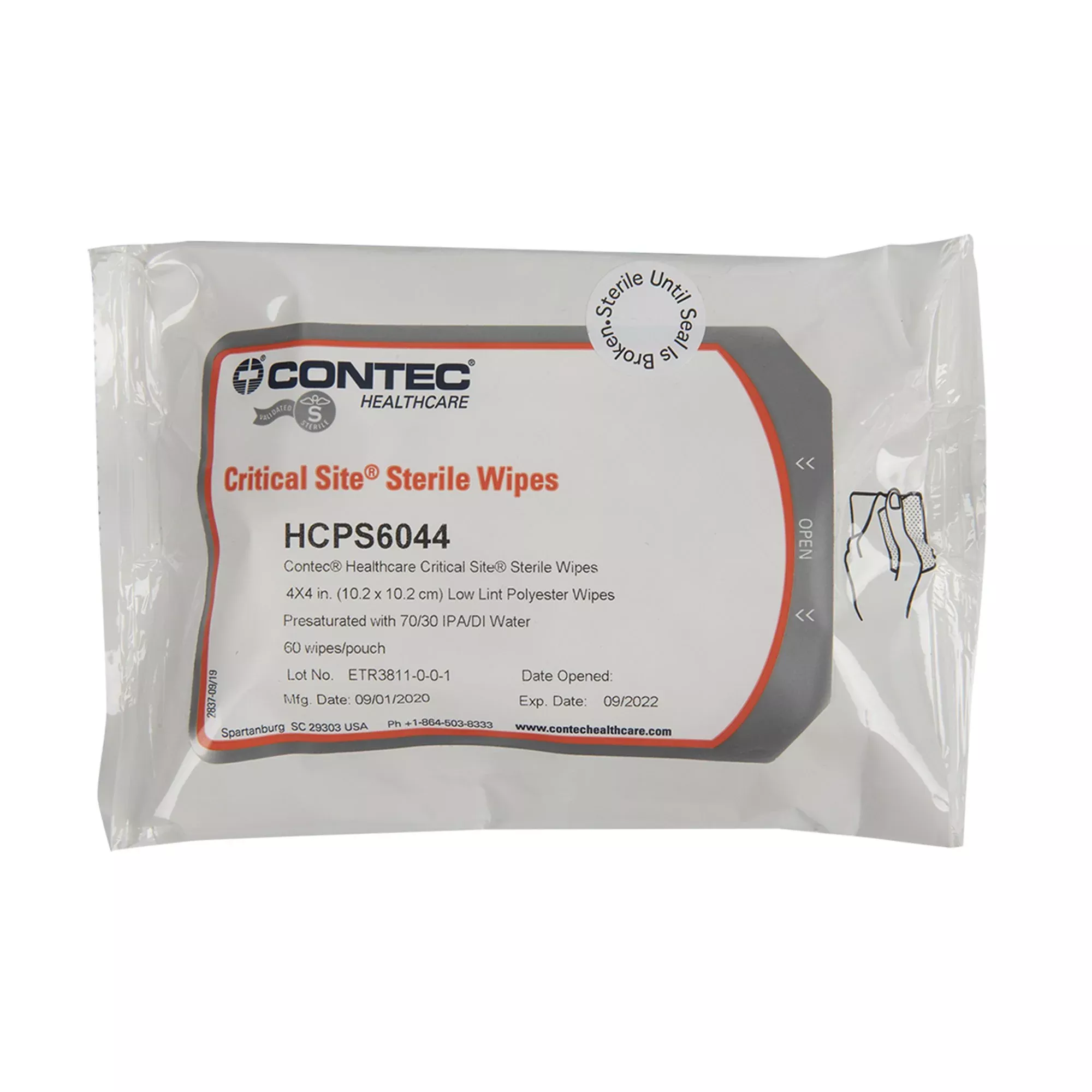 Contec Critical Site Sterile Surface Disinfecting Wipes, 60 ct.