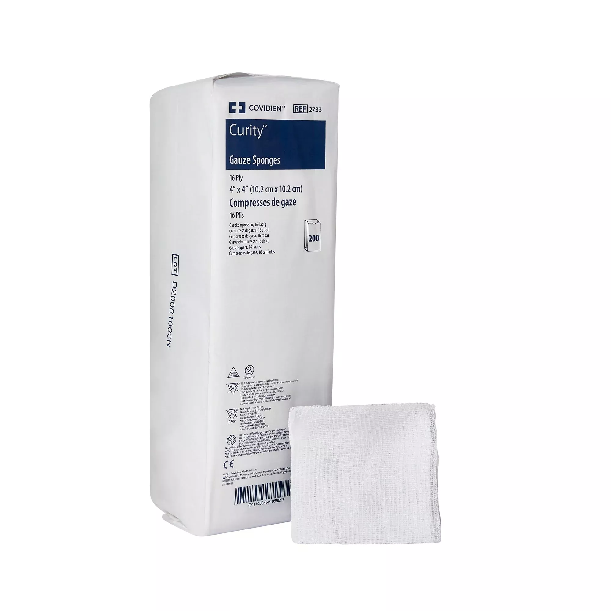 Curity Nonsterile Gauze Sponge 4" x 4", 16 Ply