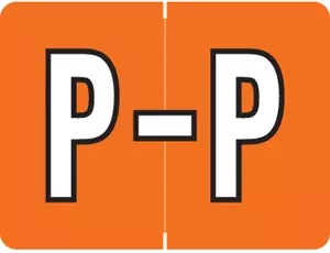 Datafile Compatible 8750 Color Code Label Alpha "P" 1 1/4" X 15/16" Dark Orange Mylar Permanent - 500/Roll