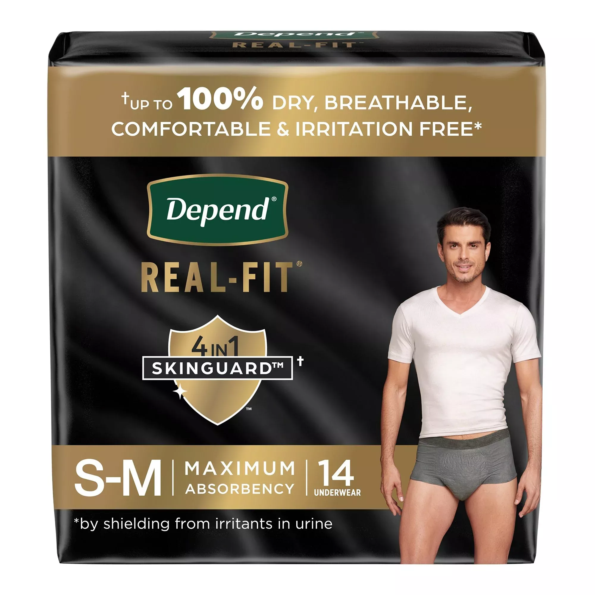 Depend Real Fit Underwear for Men, Small/Medium