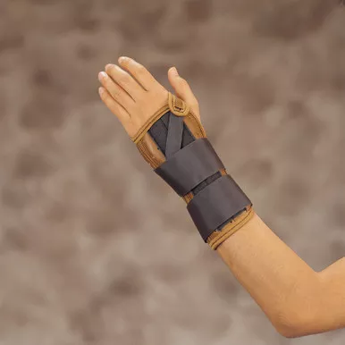 Deroyal - 5010-07 - Wrist Brace Suede Leatherette Left Hand Black / Brown Small