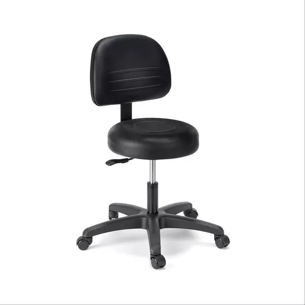 Desk Height Fusion Round Stool R+ with Back, 2-way Desk Height ,1 Each
