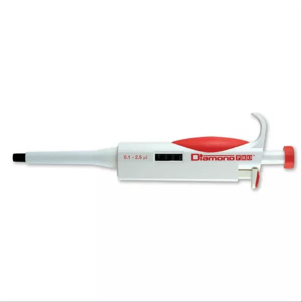 DiamondPRO Adjustable Pipettes 0.1-2.5?L • Red ,1 Each