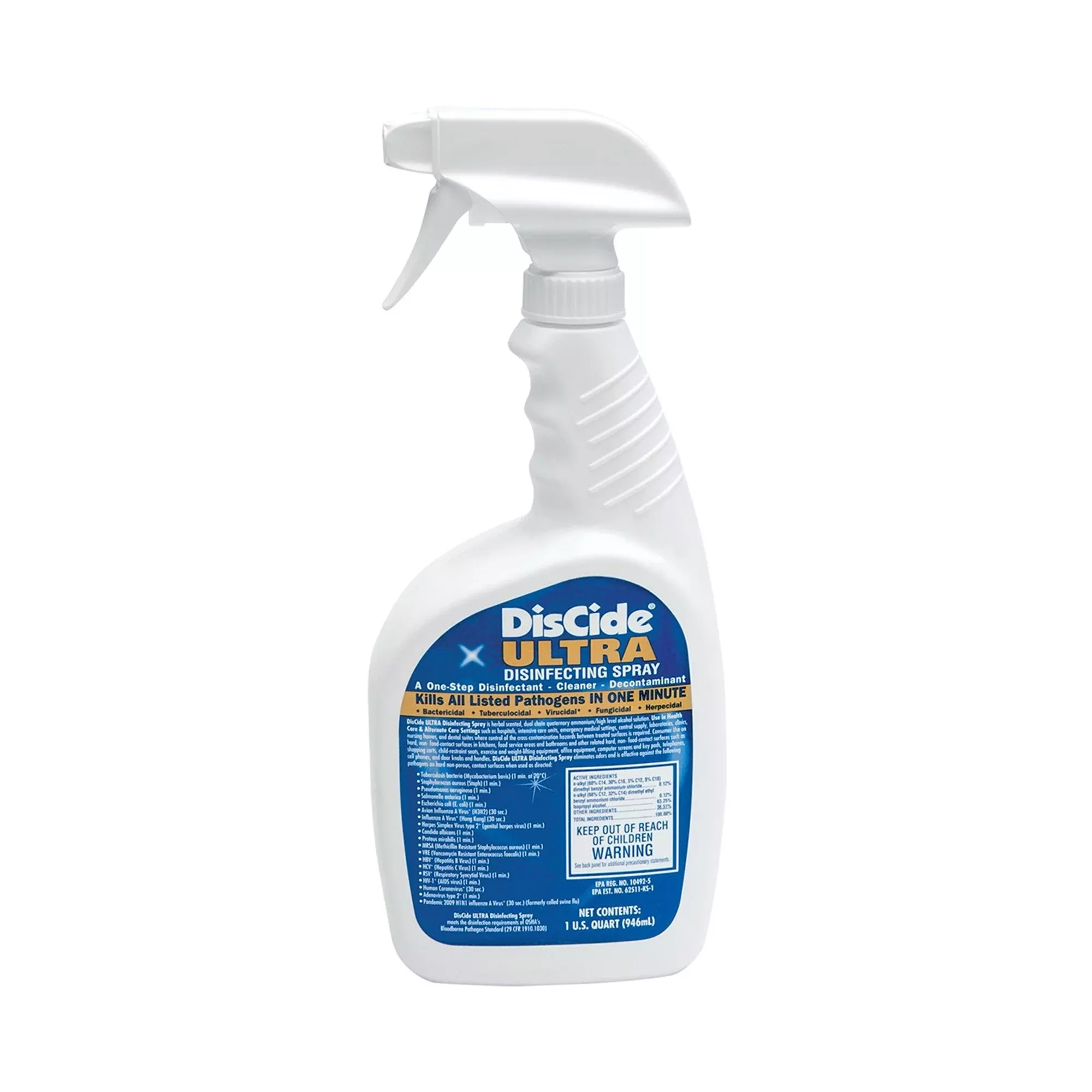 DisCide Ultra Quaternary Based Surface Disinfectant Cleaner, 1 quart