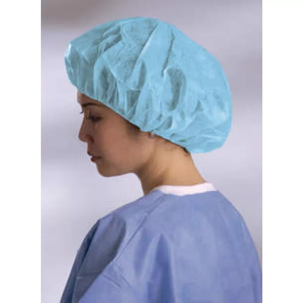 Disposable Apparel Bouffant Cap|With Elastic Band Blue Polypropylene 21" 500 Per Case