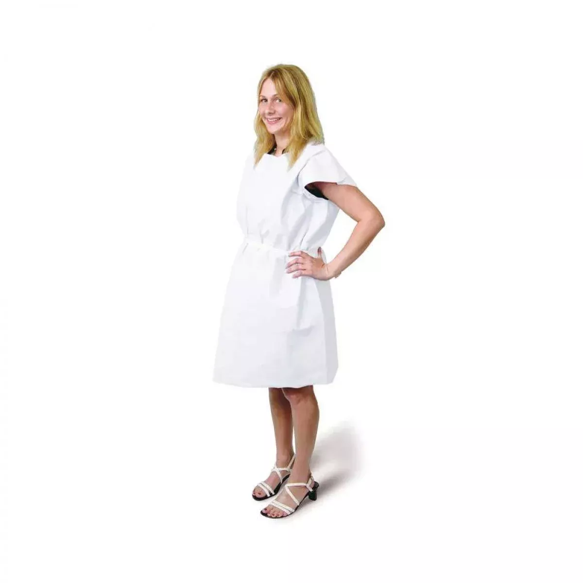 Disposable Exam Gown Front Or Back Opening White Tissue/Poly/Tissue 30"X42" - 50 Per Case