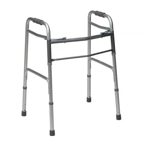 DMI Bariatric Two-Button Release Aluminum Folding Walker, Silver/Gray AM-802-1079-0600