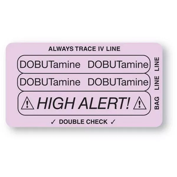 Dobutamine Three-Part Piggyback Labels Dobutamine ,250 / roll