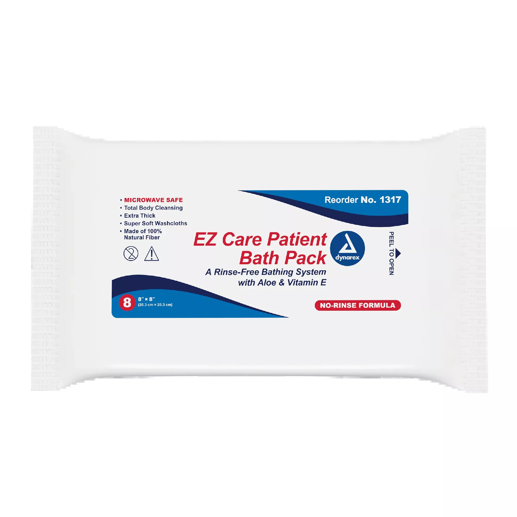 DynaCare EZ Care Patient Bath Packs, 8" x 8", 24pks/case (192 Count)