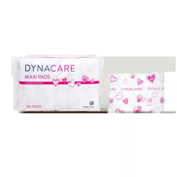 Dynacare Maxi Pads Ultra Thin with Wings, 48ea/bx, 2bxs/cs (96 Count)