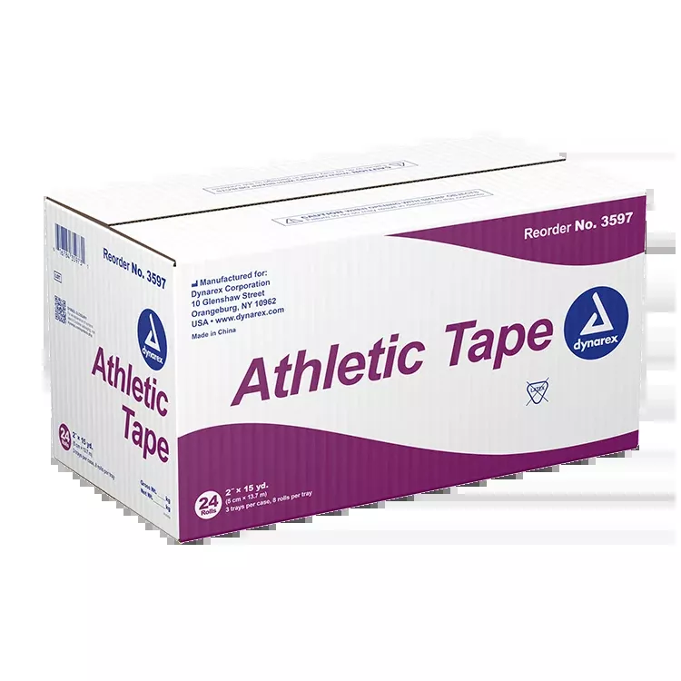 Dynarex Athletic Tape, 2" x 15 yd - 8ea/bx, 3bxs/cs (24 Count)