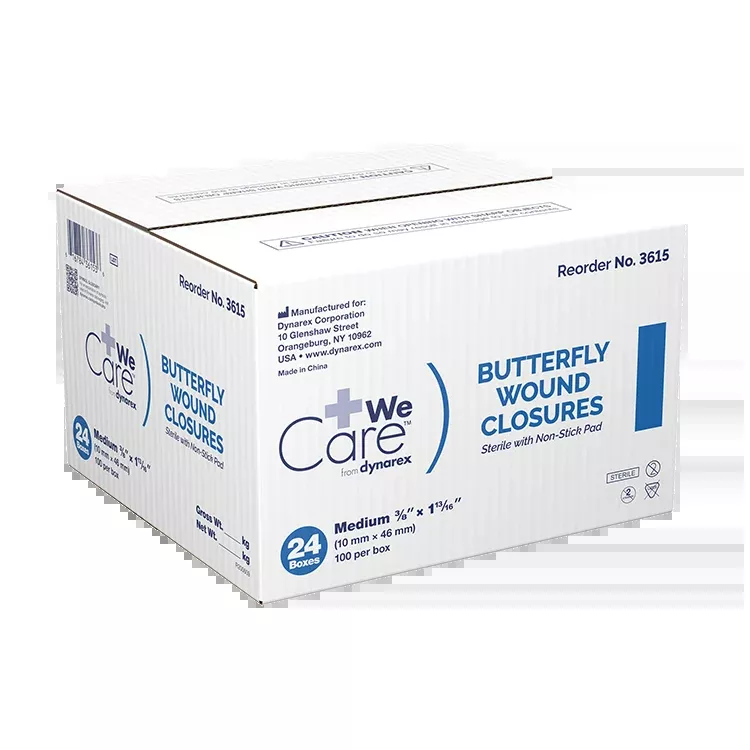 Dynarex Butterfly Wound Closure, Sterile - 100ea/bx, 24bxs/cs (2400 Count)