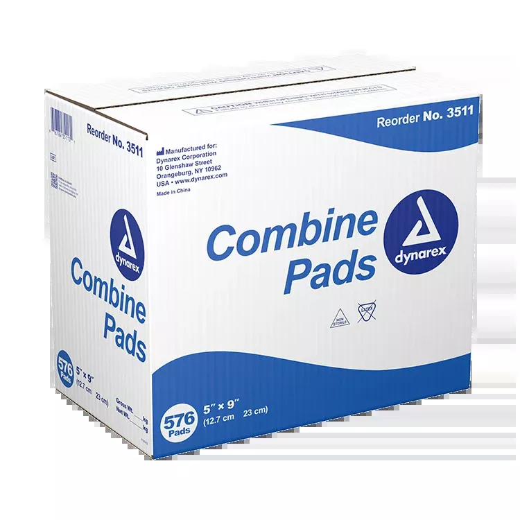 Dynarex Combine Pads - Non-Sterile, 5" x 9", Bulk (576 Count)