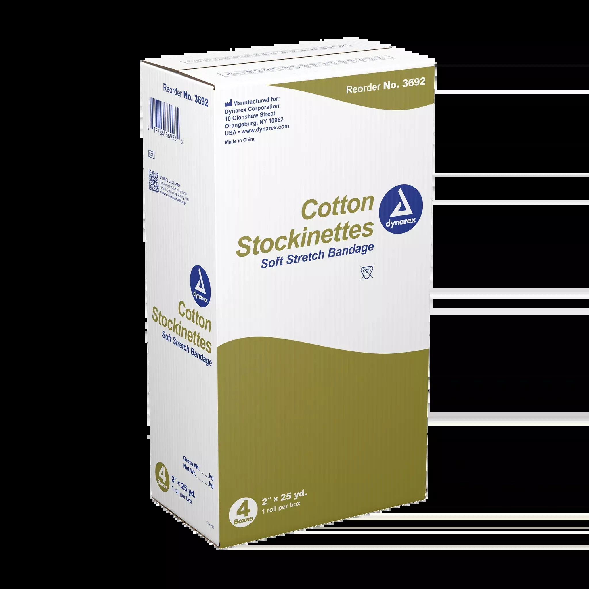 Dynarex Cotton Stockinette, 4 Rolls/cs (4 Count)