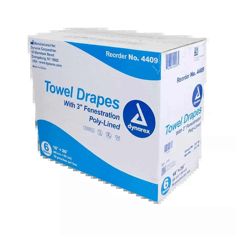 Dynarex Disposable Towel Drapes Sterile - 50ea/bx, 6bxs/cs (300 Count)