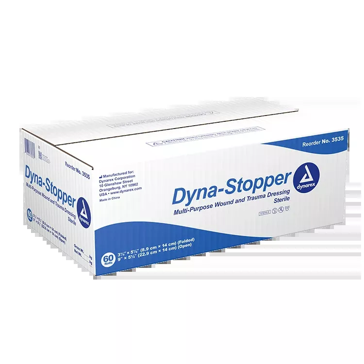 Dynarex Dyna-Stopper Trauma Dressing - Sterile3.5" x 5.5" - 60ea/cs (60 Count)