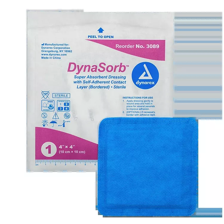 Dynarex DynaSorb - Super Absorbent Dressing, Self-Adhering, 10ea/bx, 12bxs/cs (120 Count)