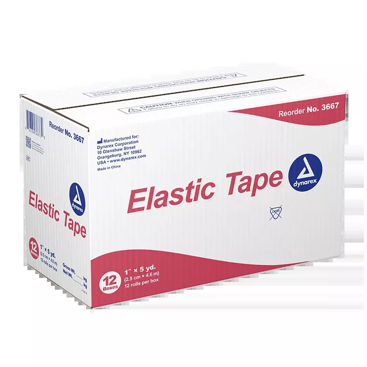 Dynarex Elastic Tape, 1" x 5yds - 12ea/bx, 12bxs/cs (144 Count)