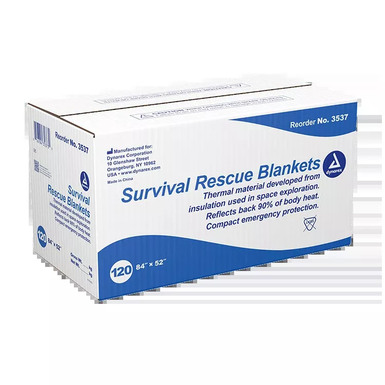 Dynarex Emergency Survival Rescue Blanket, 84" x 52" (120 Count)