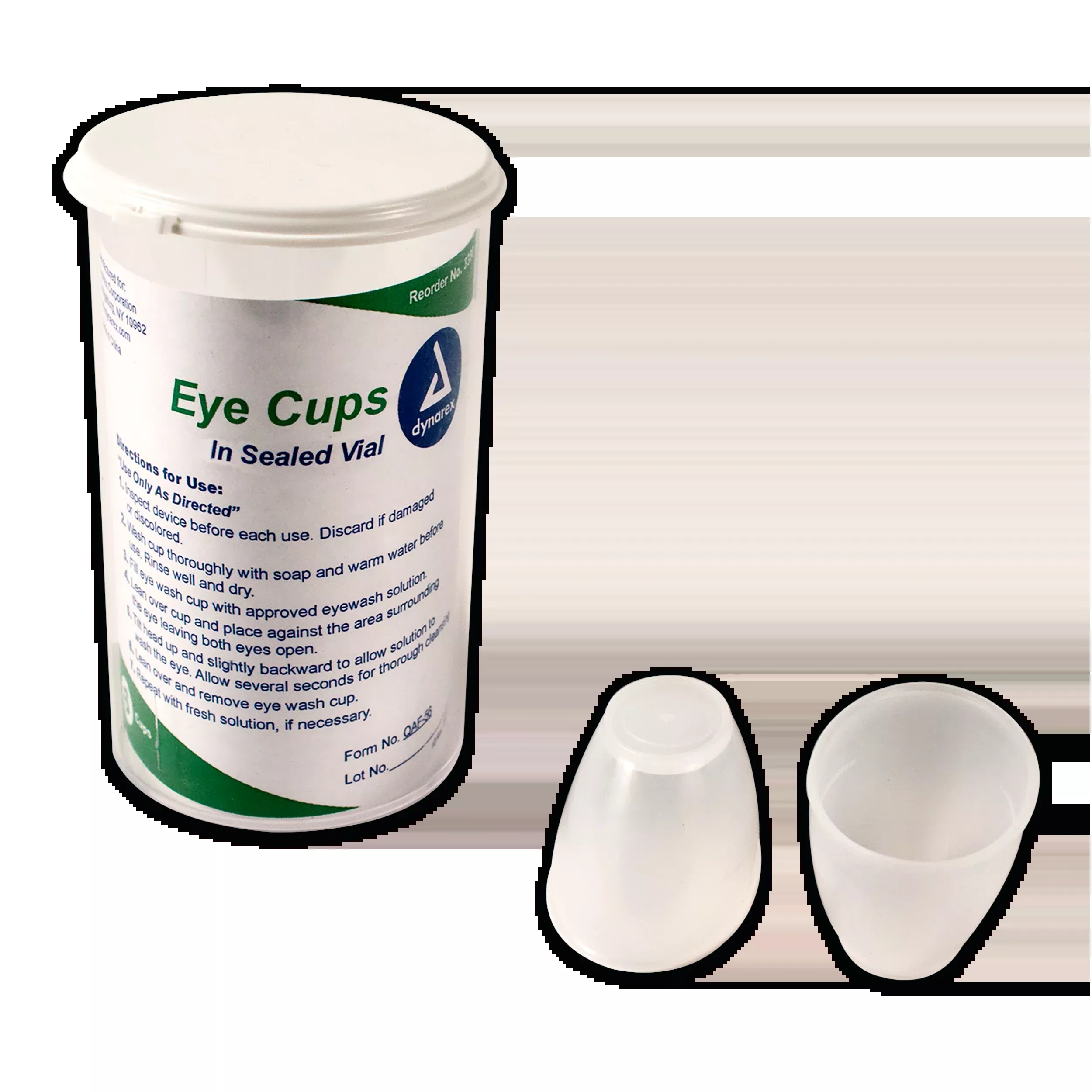 Dynarex Eye Cups in a Vial, 6ea/vials, 50vials/cs (300 Count)