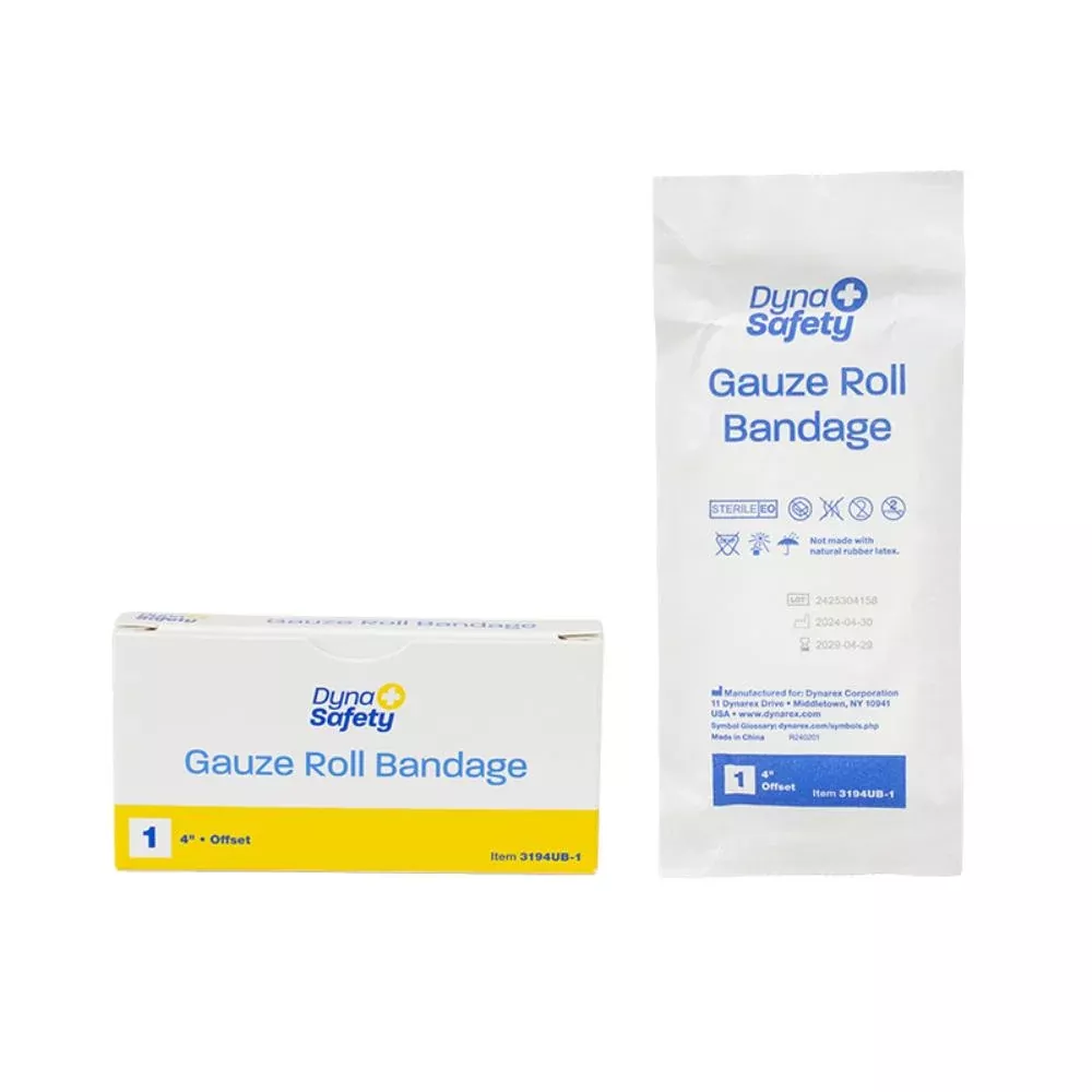 Dynarex Gauze Roll Bandage, 4", 1ea/bx, 100bxs/cs (100 Count)