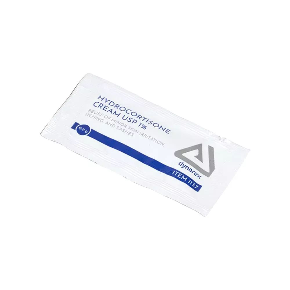 Dynarex Hydrocortisone Cream, 0.9 g Foil Packet, 6/bx, 100bxs/case (600 Count)