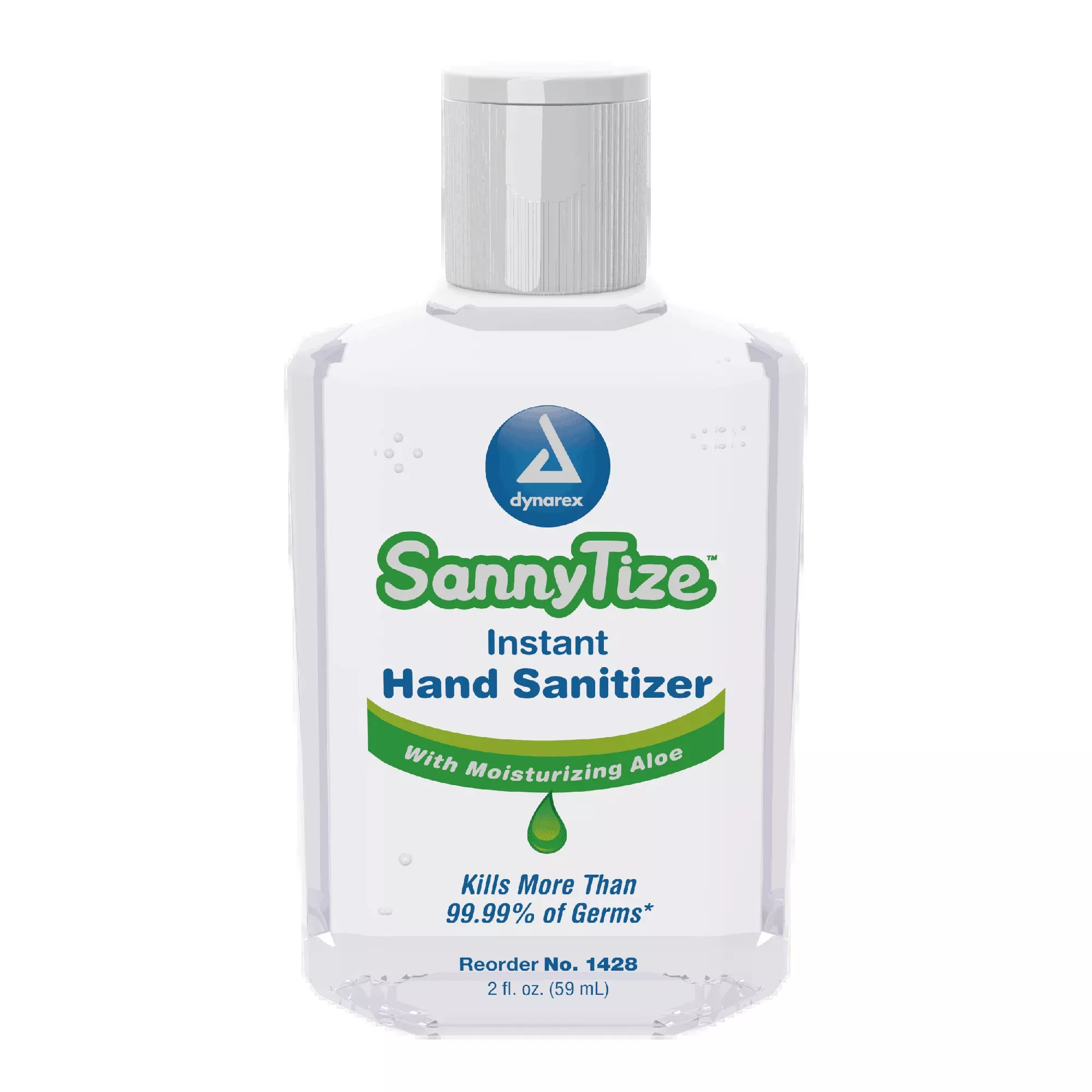 Dynarex Instant Hand Sanitizer, 2 oz. Square Bottle, 24bot/bx, 6bxs/case (144 Count)