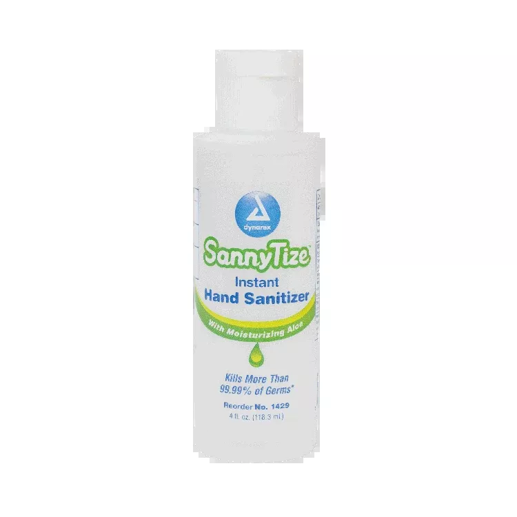 Dynarex Instant Hand Sanitizer, 4 oz. Round Bottle, 24bot/bx, 4bxs/case (96 Count)