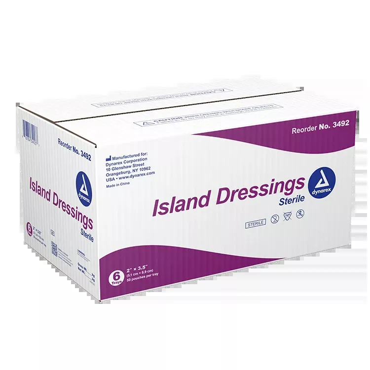 Dynarex Island Dressing Sterile, 2" x 3.5" - 50ea/bx6bxs/cs (300 Count)