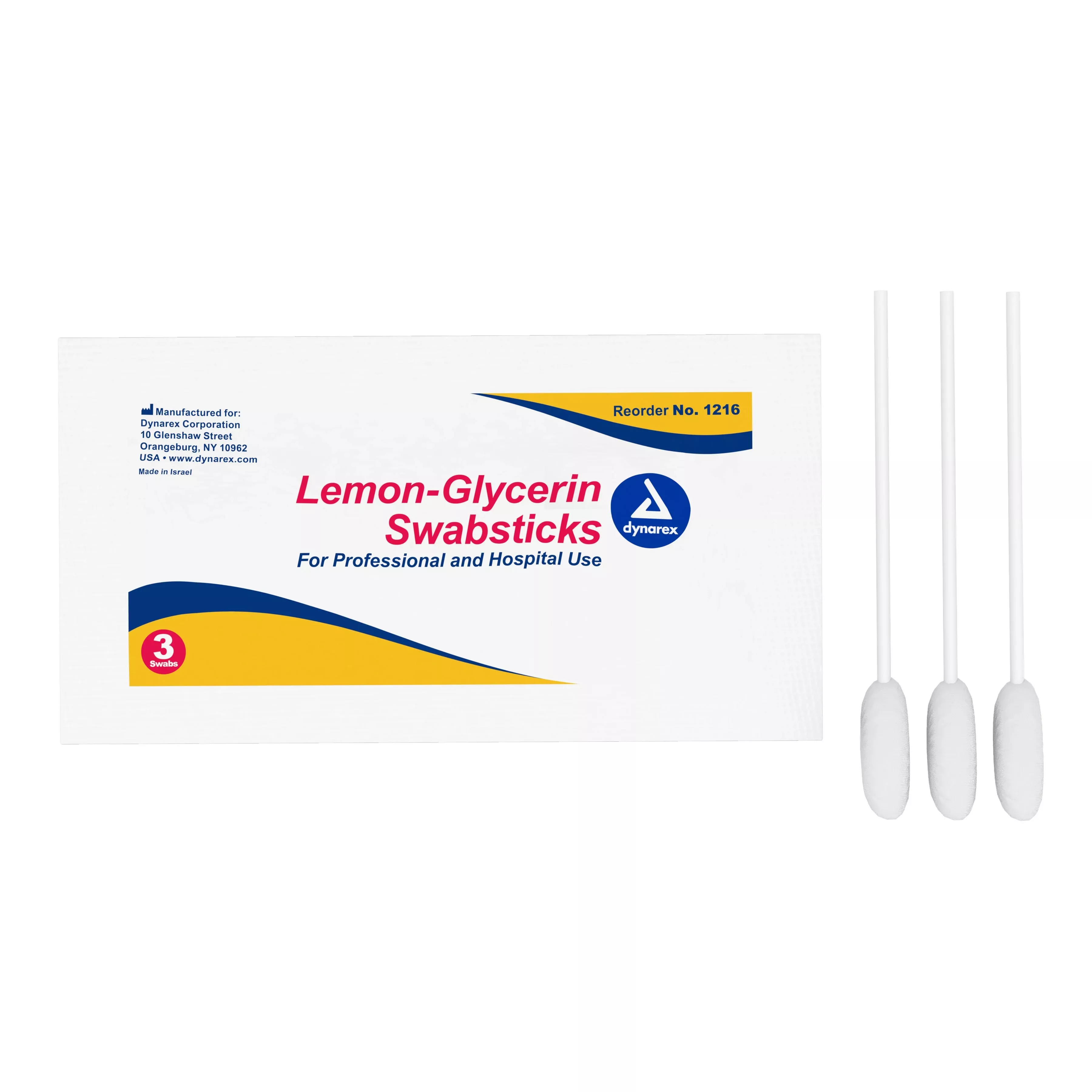 Dynarex Lemon Glycerin Oral Swabsticks
