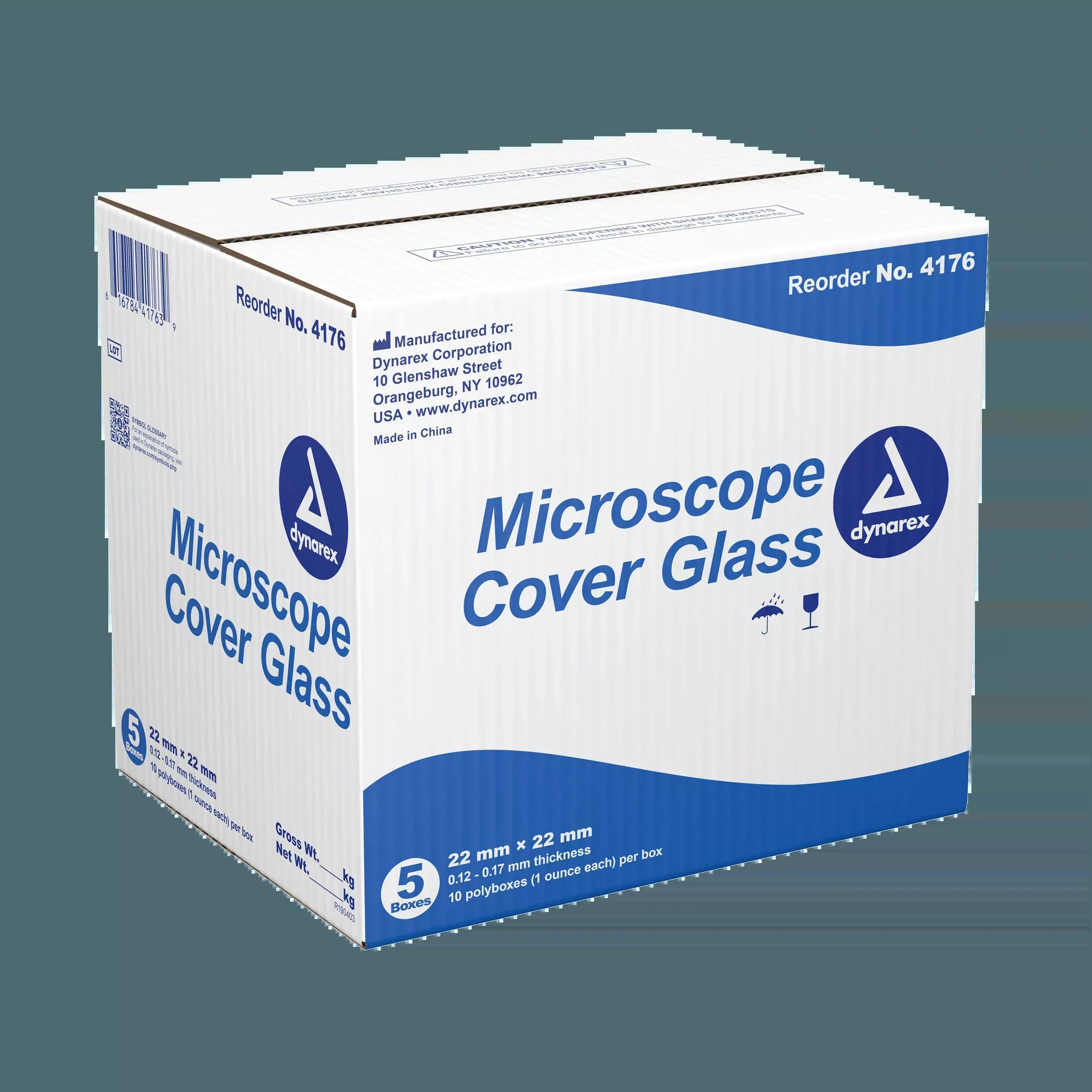 Dynarex Microscope Cover Glass - 10ea/bx, 5bxs/cs (50 Count)
