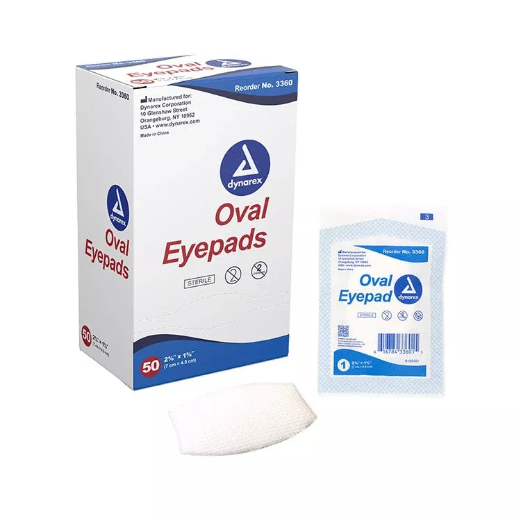 Dynarex Oval Eye Pad, 2 per box - 2ea/bx, 100bxs/cs (200 Count)