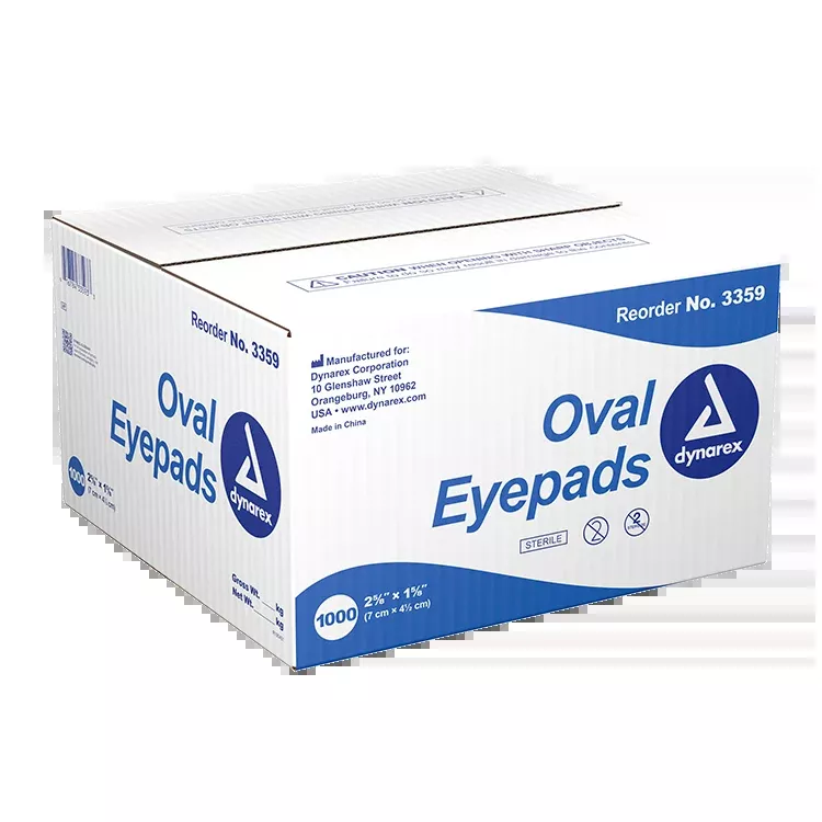 Dynarex Oval Eye Pads - Sterile, 2 5/8" x 1 5/8" - 1000ea/cs (1000 Count)