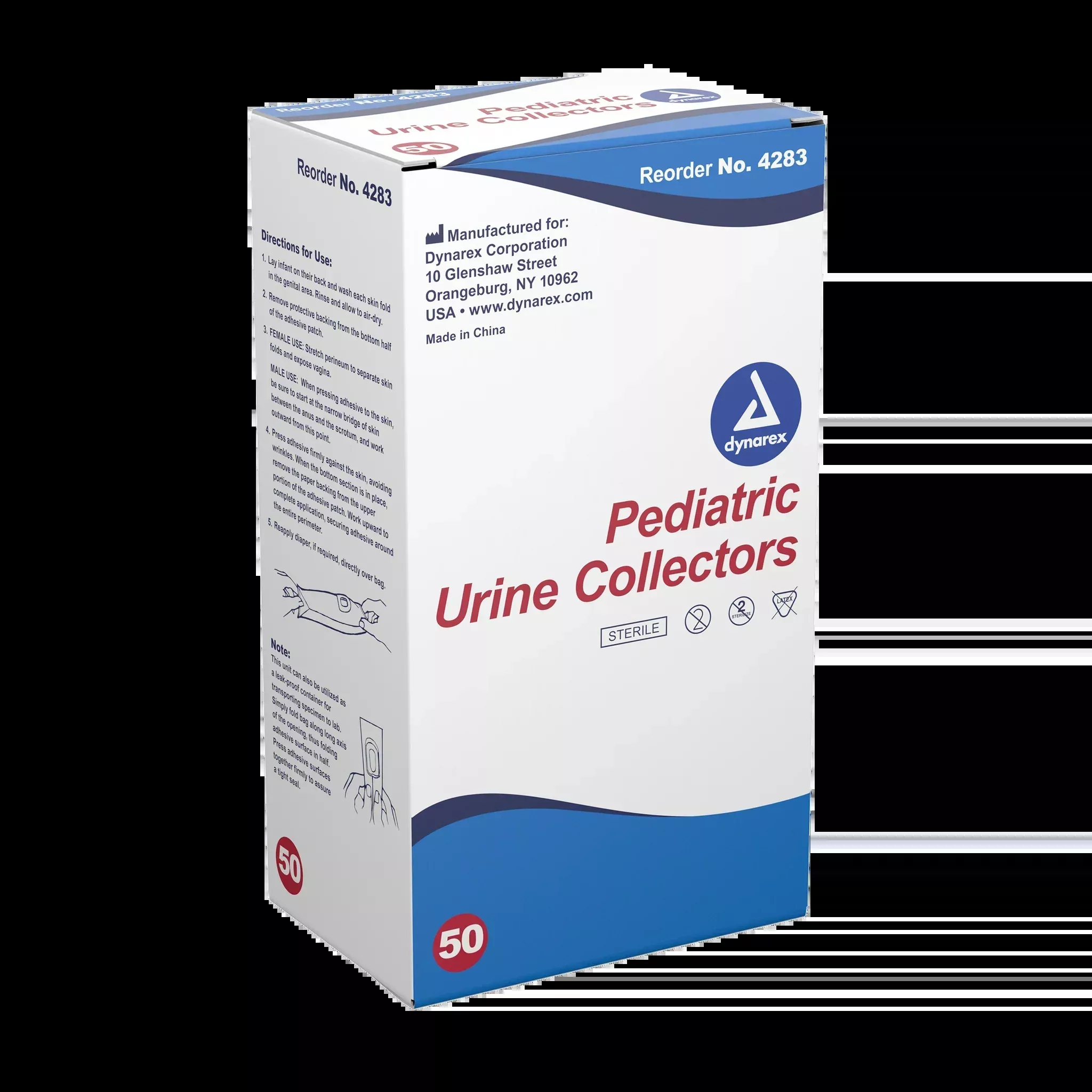 Dynarex Pediatric Urine Collector, 200 mL - White (50 Count)