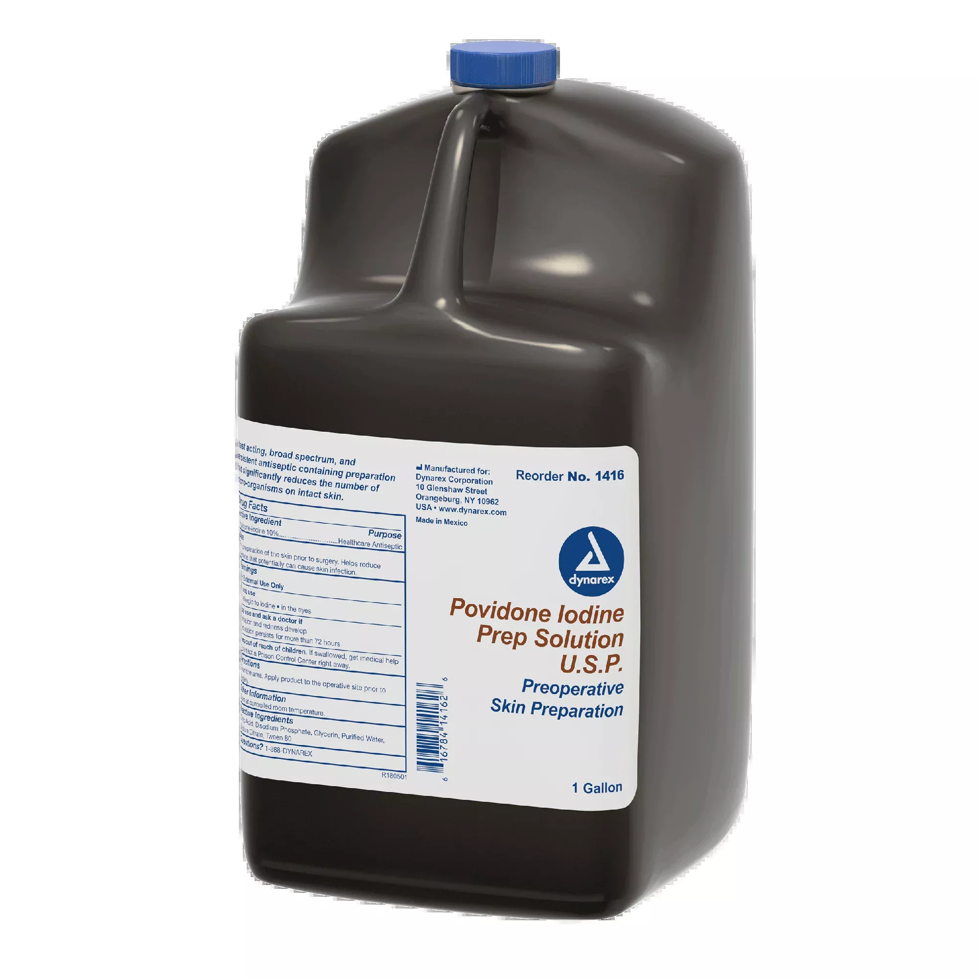 Dynarex Povidone Iodine Prep Solution, 1 gal. Bottle, 4bot/case (4 Count)