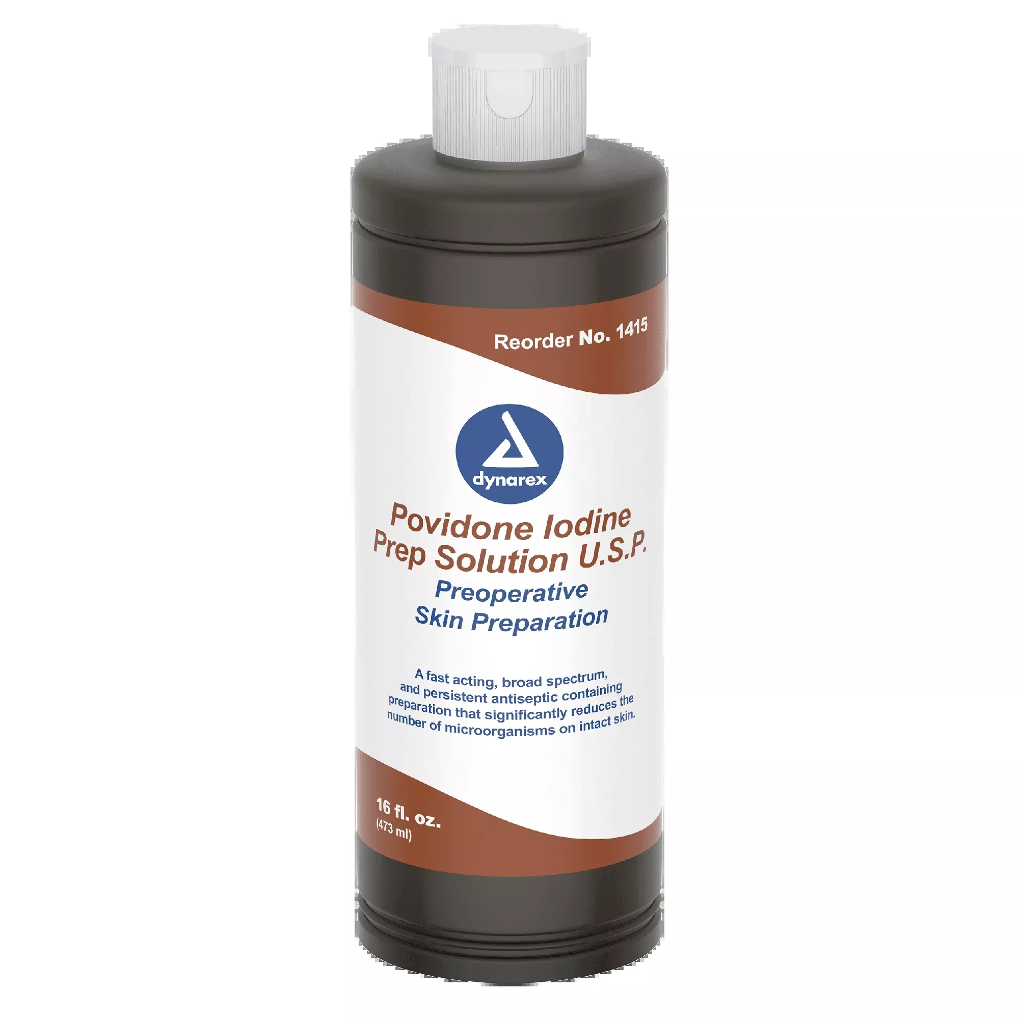 Dynarex Povidone Iodine Prep Solution, 16 oz. Bottle, 24bot/case (24 Count)
